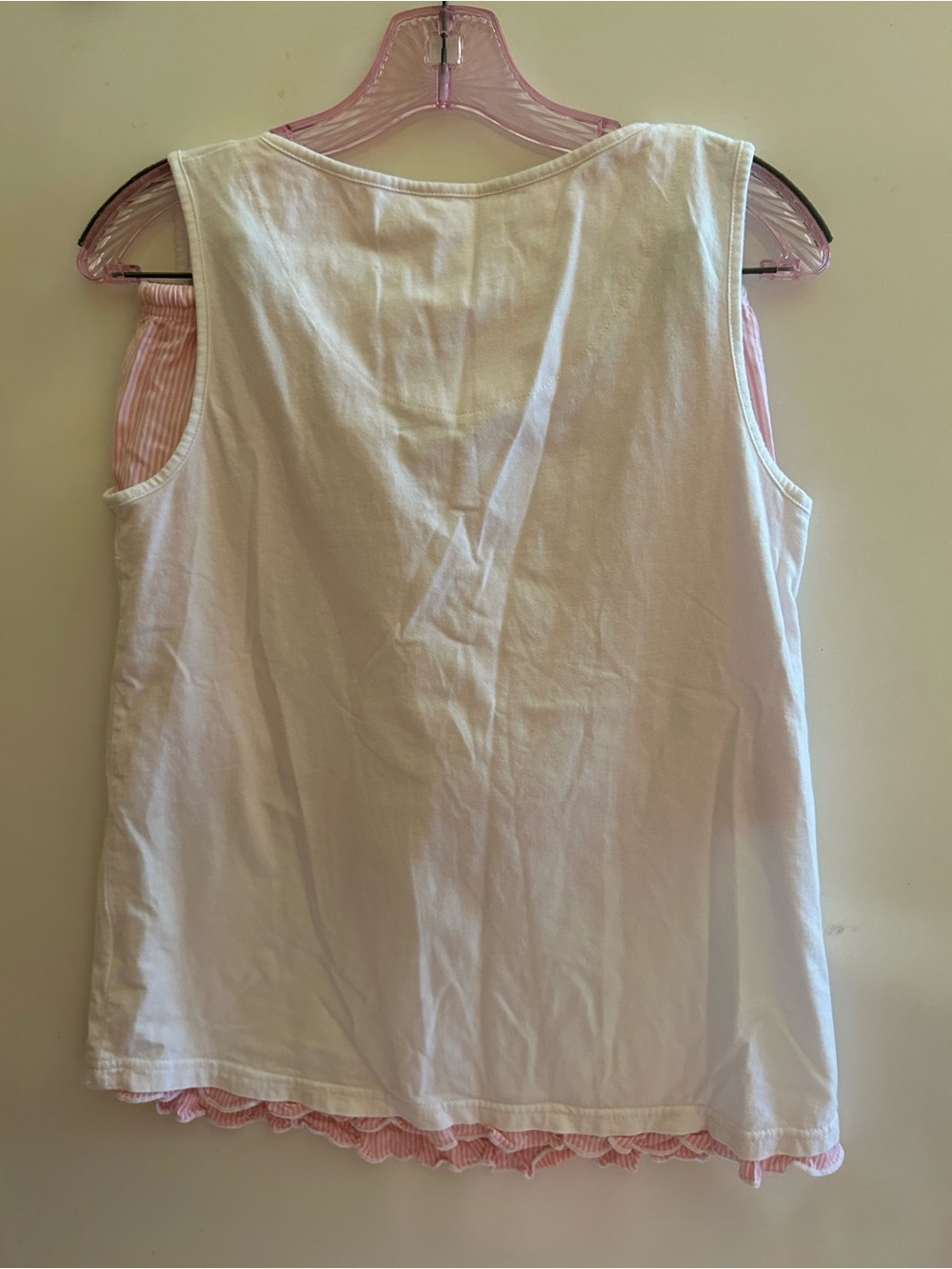 THE ROYAL STANDARD COLLECTION WHITE AND PINK SHORT PJ SET 100% COTTON SIZE SMALL - Picture 2 of 10